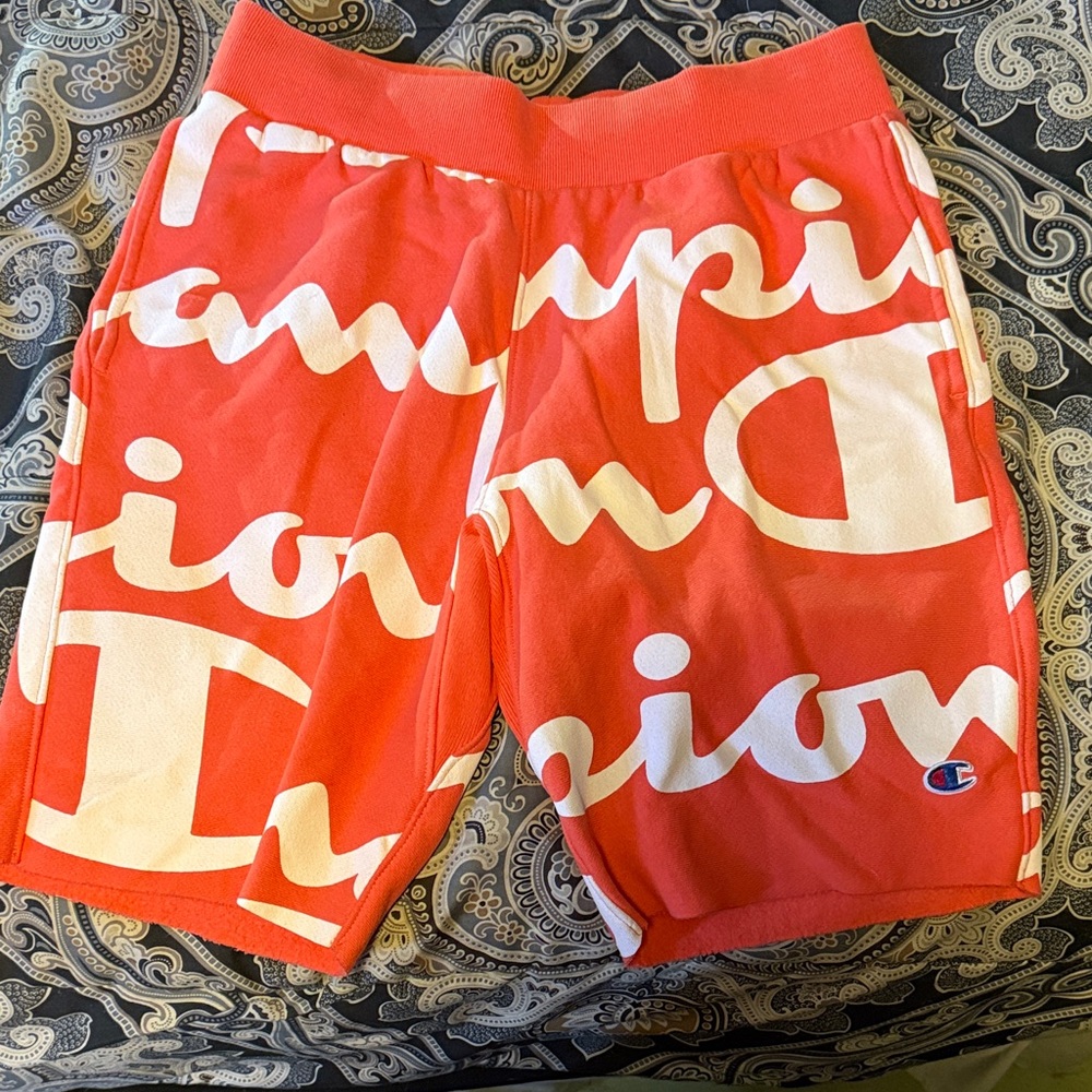 Champion Bold Red and White Athletic Shorts